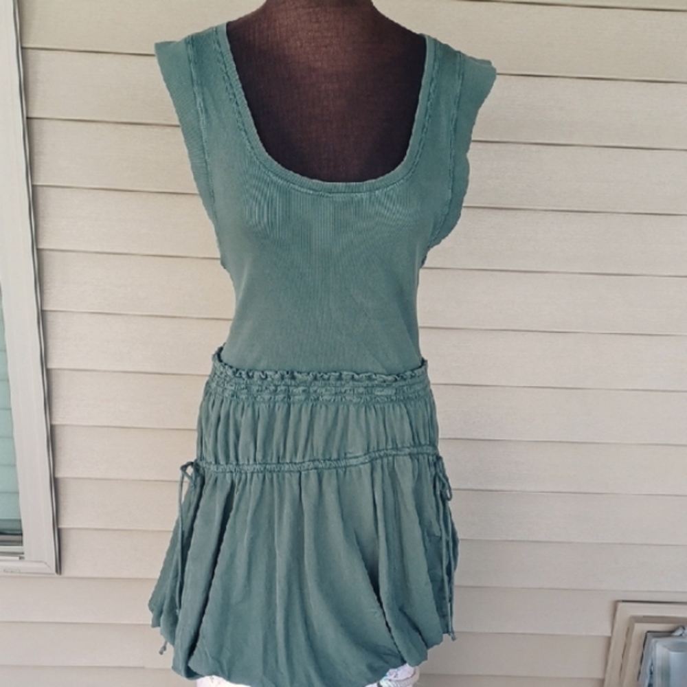 Anthropologie Daily Practice, Ribbed, Bubble Hem Mini Dress, Size M